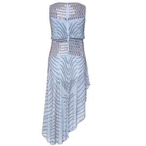 Vestido de Noche de Lujo con Cuentas y Lentejuelas |   Cuello redondo sin mangas |   Vestido de Fiesta Elegante con Dobladillo Asimétrico |   Invitado de Boda |   Vestido de Graduación para Mujer - Product Image 2