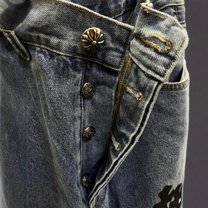 Mejores Jeans de Mezclilla Rectos de Corte Medio BEST ROCK Chrome American CH Remake Sanskrit para Verano, 100% Algodón, Marca de Moda para Hombre y Mujer - Product Image 3