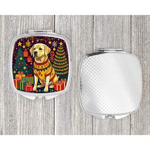 Espejo de maquillaje de viaje compacto Labrador Retriever amarillo, diseño de mano plegable portátil, regalo de Navidad para mujeres y niñas - Product Image 4
