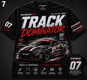 เสื้อยืดกีฬาแข่งรถแบบสั่งทำพิเศษ ODM/OEM พิมพ์ลายทั่วตัว ทรงลำลอง โอเวอร์ไซส์ ผ้าคอตตอนผสมโพลีเอสเตอร์ พิมพ์ลายดิจิตอลแบบ DTG DTF - Product Image 1
