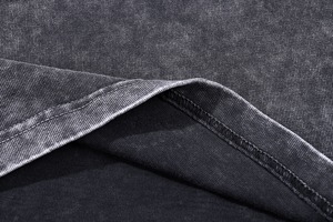 250gsm High Quality Heavyweight Snow Wash <b>Acid</b> Wash 100% Cotton Vintage Small Neck Oversized <b>Drop</b> Shoulder Men's T Shirrts - Product Image 5