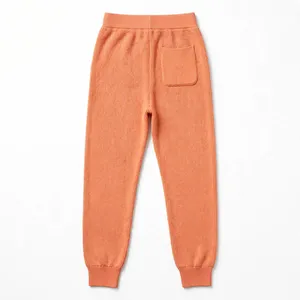 Pantalones Deportivos para Hombre, Color Durazno Naranja, Cintura Elástica con Cordón, Puños en los Tobillos, Pantalones Casuales de Felpa, Logotipo Personalizado, OEM, Venta al Por Mayor - Product Image 4