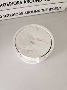 Trendy Handmade Round <b>Marble</b> <b>Coasters</b> Premium Stone Design Drink <b>Coaster</b> Set for Coffee Mugs Dining Table Kitchen and Living - Product Image 3