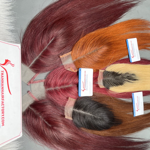 Extensions de cheveux à fermeture en dentelle Cheveux humains vietnamiens Remy droits Texture lisse et soyeuse Extrémités complètes Machine Double trame Toutes les couleurs - Product Image 6