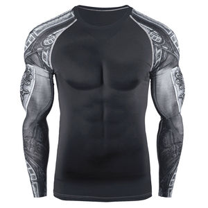 T-shirt de compression pour homme, respirant, anti-transpiration, extensible, pour l'entraînement sportif - Product Image 2