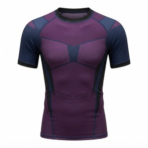 Haut de compression extensible pour homme à manches courtes, imprimé par sublimation personnalisée, pour la pratique des arts martiaux et du grappling - Product Image 5