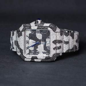 Reloj de Diamantes Cultivados en Laboratorio Personalizado de Alta Calidad Estilo Hip Hop para Hombre, Reloj de Diamantes VVS para Regalo - Product Image 4