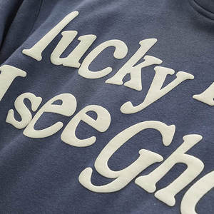 เสื้อฮู้ดซิปแบบยูนิเซ็กซ์ พิมพ์ลายโครงกระดูกแบบพัฟพร้อมตัวอักษร พิมพ์ลายกะโหลก คุณภาพสูง ผ้าฝ้ายผสมคอตตอน แบบสั่งทำพิเศษ - Product Image 3