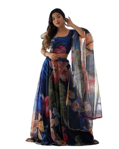 Vente chaude Readymade Designer indien Lehenga Choli avec impression numérique Dupatta avec motif écrasé - Product Image 1