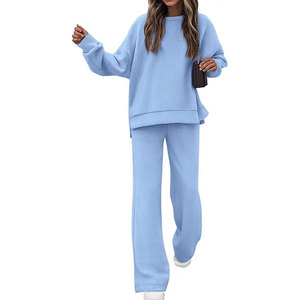 Ensemble de survêtement élégant pour femme, coupe décontractée, tenue assortie, conçu pour un usage quotidien décontracté, confort à la maison et activités de plein air - Product Image 1