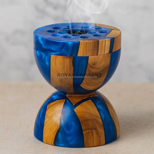 Quemador de Incienso Árabe de Resina Epoxi y Madera de Acacia Aromática ROYAL ARTISANS al por Mayor, Adornos Decorativos para el Hogar - Product Image 3