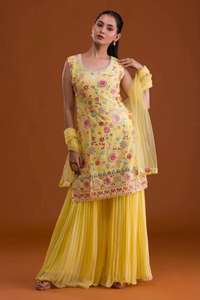 ชุดคลุมสำหรับใส่ไปงานเฉลิมฉลองผ้า Georgette สังเคราะห์ที่มีความสบายภายใน - Product Image 4