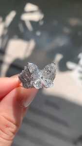 Anillo de Moissanita con Formas de Mariposa, Corte Marquesa y Pera para Mujer, Plata 925 Original, Ideal para Regalo de Novia, Aniversarios y Fiestas - Product Image 6