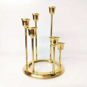 High Selling Vintage 6-Arms Candelabra Custom Printed <b>Brass</b> Candlestick <b>Holder</b> Ornamental Tableware Accessories Decorative Gifts - Product Image 1