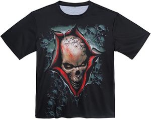 <b>Gothic</b> Skull Pattern Men's Short Sleeve O-Neck T-<b>Shirt</b> DTF Printed Oversized Fit Jersey 100% Cotton Street Style Eco-Friendly - Product Image 3