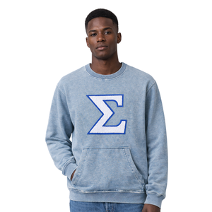 Maglietta in Denim con Ricamo in Ciniglia Phi Beta Sigma, Abbigliamento per Fraternità Greca con Design Classico in Ciniglia, Comfort Premium e Vestibilità Elegante - Product Image 1