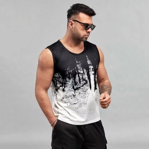 Débardeur de fitness personnalisé pour homme, col en V, respirant, tricoté, en polyester/coton, sans manches, pour la gym, style streetwear, personnalisable - Product Image 5