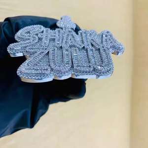 Colgante de Lujo con Nombre Personalizado Shaka Zulu, con Incrustaciones de Moissanita VVS, Joyería Hip Hop en Cadena Cubana - Product Image 1