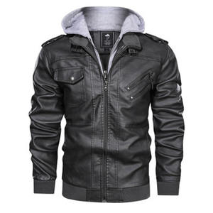 Veste en cuir classique à fermeture éclair pour homme, prix de gros, vestes en cuir pour hommes - Product Image 3