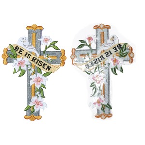Aplique Termoadhesivo Bordado en 3D con Diseño Religioso Cristiano, Decoración, Regalo, Parche de Tela de PVC - Product Image 3