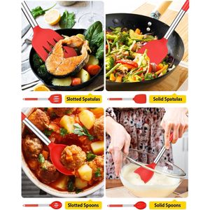 Set di 4 Utensili da Cucina in Silicone Antiaderente, Resistenti al Calore, Cucchiai Forati, Grandi Spatole Solide, Senza BPA, Accessori da Cucina - Product Image 2