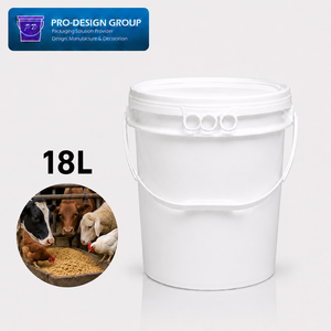 18L / 5 Gallon Plastic Feed Container with Flat Lid for Livestock Feed Use, ISO 9001 Manufacturer - Product Image 1