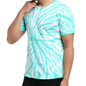 <b>Tie</b> Dye Short Sleeve O Neck Men's T-Shirt Regular Fit Jersey <b>Knitted</b> Casual Breathable Quick Dry Mint White Solid Made 100% - Product Image 2