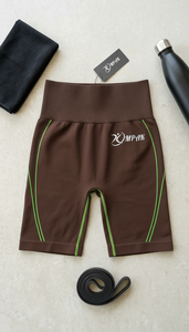 กางเกงขาสั้นเอวสูงสำหรับผู้หญิง ระบายอากาศได้ดี สไตล์สตรีทแวร์/ไบค์เกอร์ ไร้ตะเข็บ เหมาะสำหรับโยคะ ฟิตเนส ออกกำลังกาย ช่วยยกกระชับสะโพก ผลิตจากไนลอน/คอตตอน - Product Image 6