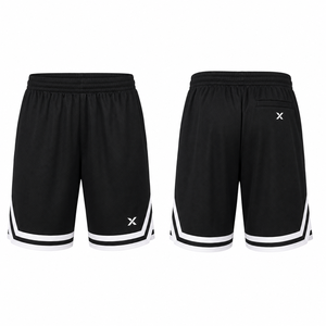 Shorts de basket-ball en maille noire X Sports City, unisexe, taille élastique, respirant, séchage rapide, polyester, toutes saisons, adulte, taille standard - Product Image 1