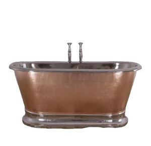 Baignoire autoportante en cuivre à pattes de chat, émail blanc, ovale, vintage, de luxe, pour hôtel, spa, salle de bain - Product Image 2
