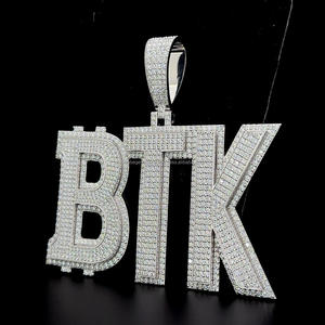 Custom Iced Out Vvs Moissanite Pass Diamond Tester 925 Silver Letter BTK Colgante Joyería fina para hombres y mujeres - Product Image 4