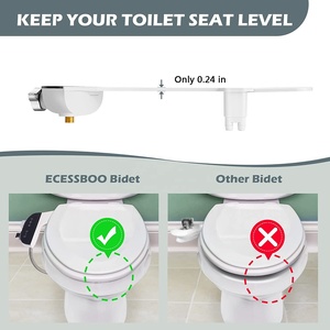 Capot de bidet de siège de toilette en matériau ABS ultra-mince Capot de bidet mécanique non électrique pour toilettes - Product Image 3
