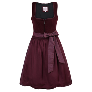 Women's Vintage Dirndl <b>Dress</b> A-Line Midi Sleeveless Square Collar Velvet With Belt <b>Elastic</b> Waist Flared Hem Autumn Style - Product Image 1