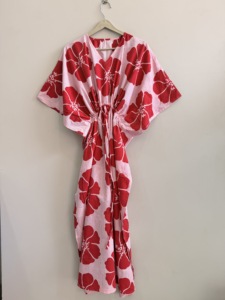 Robe kaftan bohème à imprimé floral, taille unique, en coton écologique respirant et doux, col en V, longue robe de nuit - Product Image 3