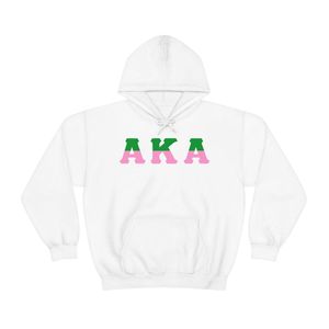 White Pullover Hoodie with <b>Green</b> and Pink Letter Embroidery Fleece Hooded Sweatshirt Long Sleeve Kangaroo Pocket Casual Unisex - Product Image 1