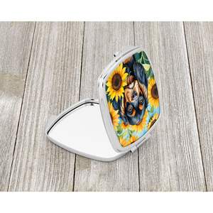 Cavalier Spaniel Tournesols Miroir de maquillage compact pliant Portable Miroir décoratif de voyage Cadeau pour femmes et filles - Product Image 2