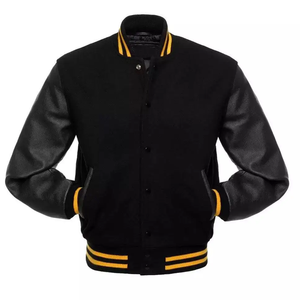 Varsity <b>Jacket</b> for Men High Quality OEM Custom <b>Leather</b> Sleeve Chenille Embroidery Bomber Flight Chicago <b>jackets</b> - Product Image 1