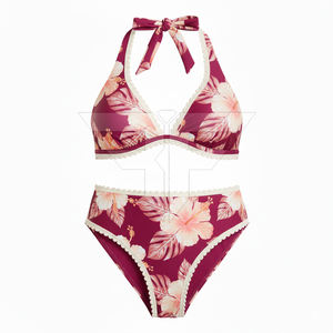 Trajes de Baño Personalizados al por Mayor, Conjunto de Bikini Sexy, Brasier y Panty de Dos Piezas, Ropa de Playa, Envío Rápido, Bajo MOQ, OEM - Product Image 2