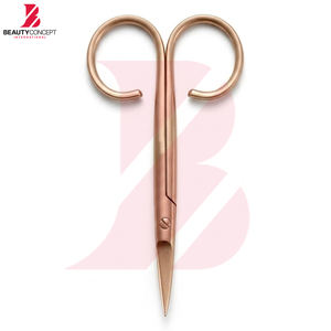 Ciseaux à cuticules de qualité supérieure, couleur or rose, en acier inoxydable, directement de l'usine. - Product Image 3