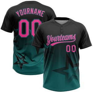 เสื้อซอฟต์บอลสีดำชมพูสไตล์ใหม่ปี 2026 ลายหินอ่อนแบบนามธรรม รับทำโลโก้ทีม ชื่อ หมายเลข ผู้ผลิตชุดกีฬาแบบ OEM - Product Image 1