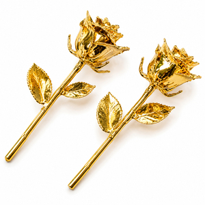 Rosa Bañada en Oro de 24K al por Mayor, Flor Preservada Real con Caja de Regalo Premium, Logotipo Personalizado, Regalo de Lujo para el Día de San Valentín para Ella - Product Image 1