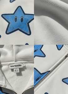 เสื้อฮู้ดโอเวอร์ไซส์พิมพ์ลายดาว สไตล์สตรีทแวร์สุดหรู ผ้าฝ้าย 100% เนื้อฟลีซหนานุ่ม เป็นมิตรต่อสิ่งแวดล้อม สำหรับผู้ชาย - Product Image 4
