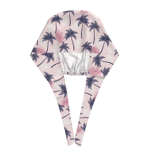 Pink Tropical Palm <b>Scrub</b> <b>Cap</b> – Breathable Summer Print Surgical Headwear for Dental Clinics - Product Image 2
