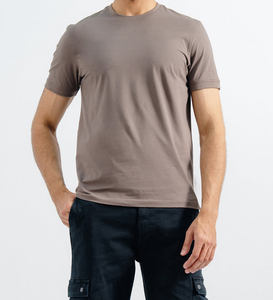 Camiseta de Cuello Alto de Manga Corta, 100% Algodón, Tejido Cómodo, Corte Regular, Diseño Personalizado al por Mayor, Unisex, Casual, para Primavera/Verano - Product Image 1