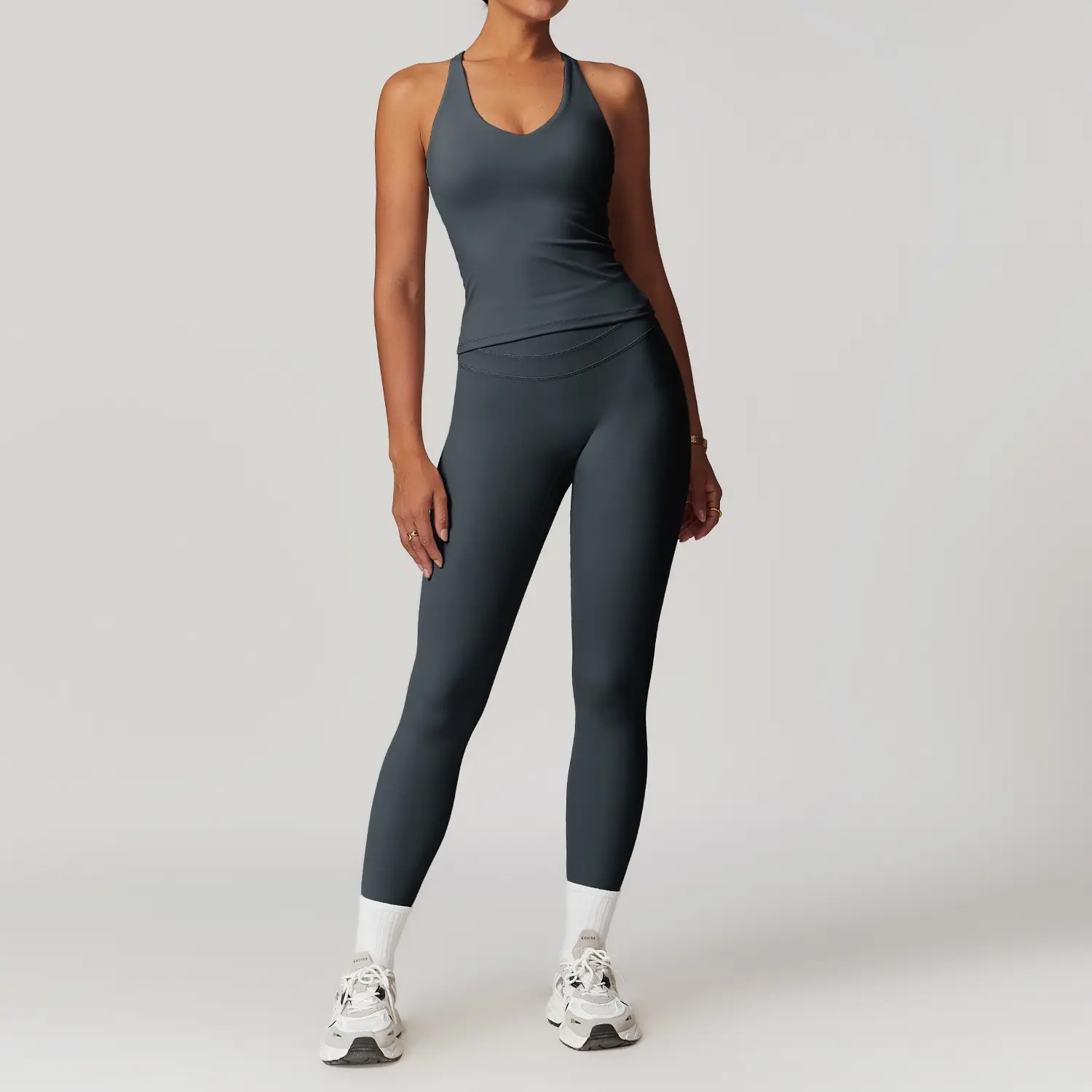 Premium Yoga Set High Waist Fitness Training Outfit Breathable Stretchable Gym Activewear