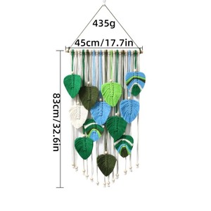 Nuevo Tapiz de Pared de Macramé Estilo Bohemio con Patrón de Follaje, Forma Irregular, Decoración para el Hogar, para Sala de Estar, 2 Piezas - Product Image 2