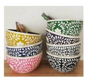 Nuevo Juego de Tazones de Madera de Acacia con Incrustaciones de Madreperla, Estilo Árabe Vintage, Regalo para Ramadán, Eid, Bodas, para Servir Postres y Almacenar Alimentos - Product Image 1