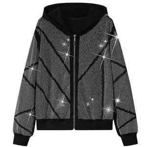 Conjunto de chándal con capucha para mujer, de color liso, largo completo, con cordón, estilo urbano, para invierno, corte regular, 100% algodón, transpirable, de peso pesado, con detalles laterales. - Product Image 2