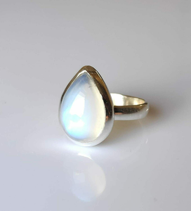Anillo de Piedra Lunar Natural, Plata de Ley 925, Joyería con Piedras Preciosas, Regalo de Aniversario de Bodas o Cumpleaños para Ella - Product Image 4