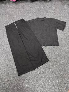 Black Washed Denim Jeans Wide Leg <b>Pants</b> Breathable Vintage Winter Mid Waist Embroidery Zip Front Casual Streetwear <b>Y2K</b> for Men - Product Image 1